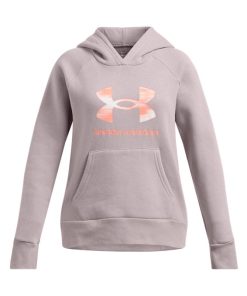 Under Armour Girls-Girls’ UA Rival Fleece Big Logo Print Fill Hoodie-under armor