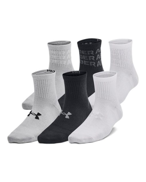 Under Armour Socks-Kids' UA Essential 6-Pack Quarter Socks-under armour factory house