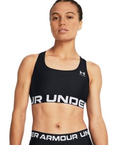 Under Armour Sports Bras-Women’s HeatGear® Armour Mid Branded Sports Bra-under armour outlet