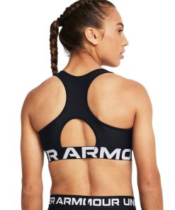 Under Armour Sports Bras-Women’s HeatGear® Armour Mid Branded Sports Bra-under armour outlet 2