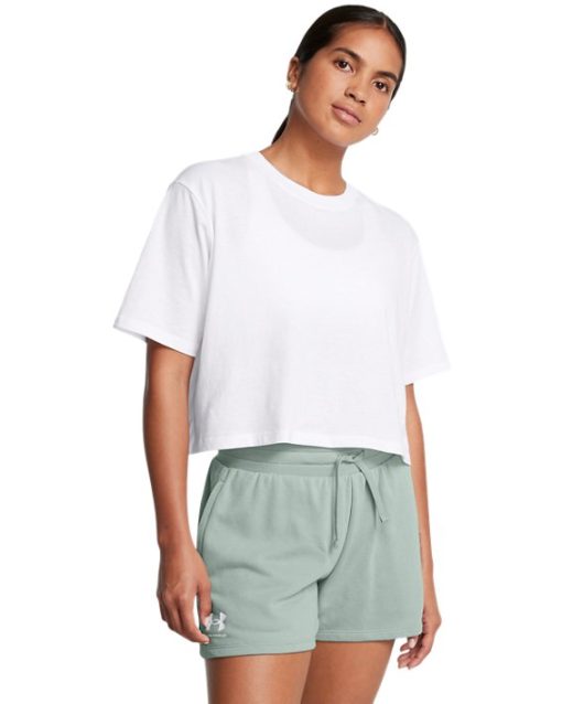 Under Armour Shirts & Tops-Women's UA Boxy Crop Simple Short Sleeve-under amour