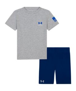 Under Armour Boys-Little Boys’ UA Freedom Flag Mesh Shorts Set-under armoir