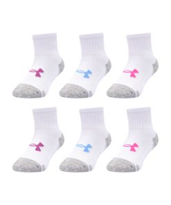 Under Armour Girls-Infant Girls’ UA Performance Tech 6-Pack Quarter Socks-underarmour