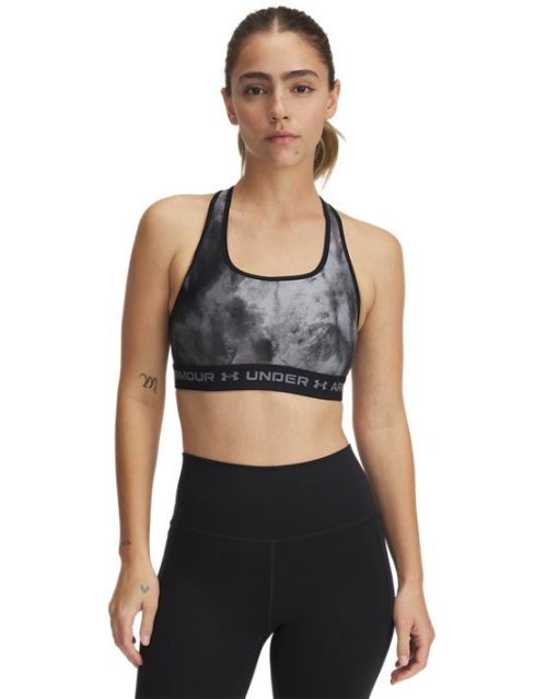 Under Armour Sports Bras-Women's Armour® Mid Crossback Printed Sports Bra-under armour factory house