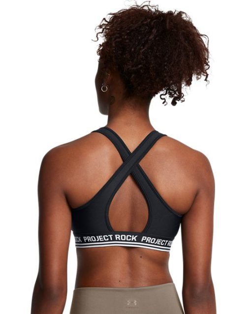 Under Armour-Women's Project Rock Crossback Mid Sports Bra-underarmour - Image 2