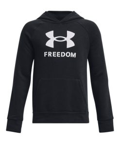 Under Armour Boys-Boys’ UA Freedom Rival Fleece Big Flag Logo Hoodie-under armour near me