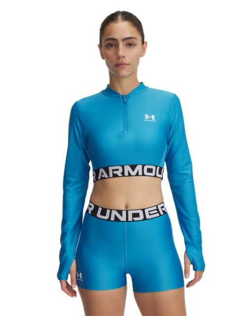 Under Armour Shirts & Tops-Women's HeatGear® Rib ¼ Zip Long Sleeve-under armor