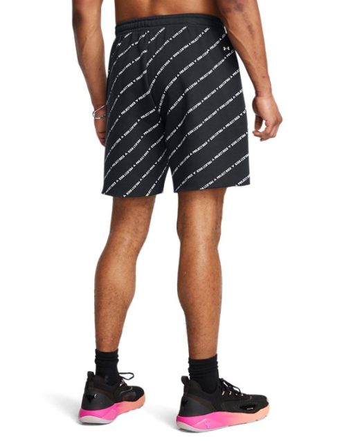 Under Armour Shorts-Men's Project Rock Icon Fleece Printed Badge Of Honor Shorts-under amour - Image 2