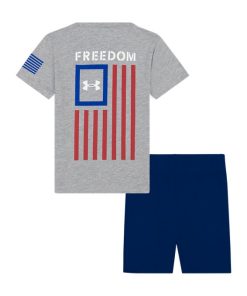 Under Armour Boys-Little Boys’ UA Freedom Flag Mesh Shorts Set-under armoir 2