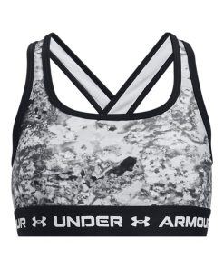 Under Armour Girls-Girls’ UA Crossback Printed Sports Bra-under armoir