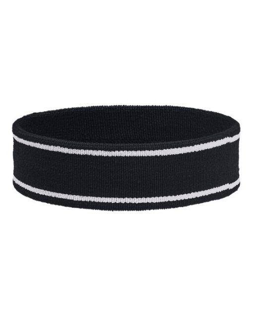 Under Armour Headbands-Unisex UA Striped Performance Terry Headband-under armor - Image 2