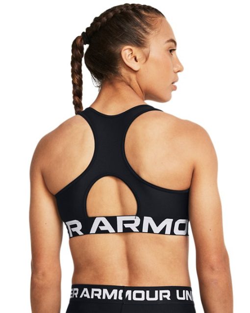 Under Armour Sports Bras-Women's HeatGear® Armour Mid Branded Sports Bra-underarmor - Image 2