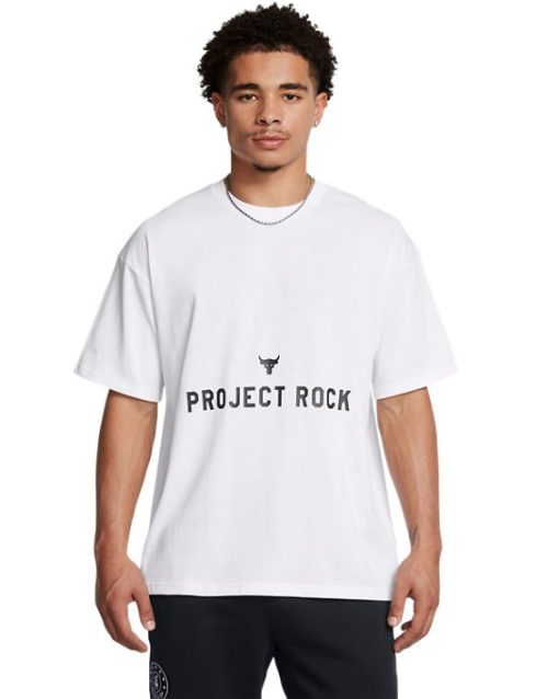 Under Armour Shirts & Tops-Men's Project Rock Heavyweight Badge Of Honor Short Sleeve-under armoir