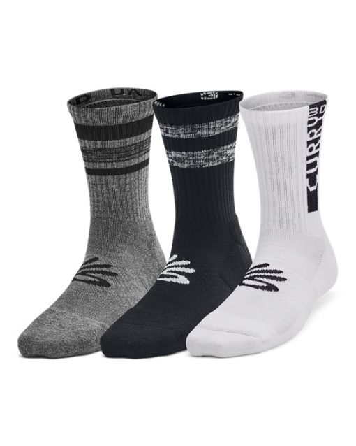 Under Armour-Kids' Curry 3-Maker 3-Pack Mid-Crew Socks-under armour outlet